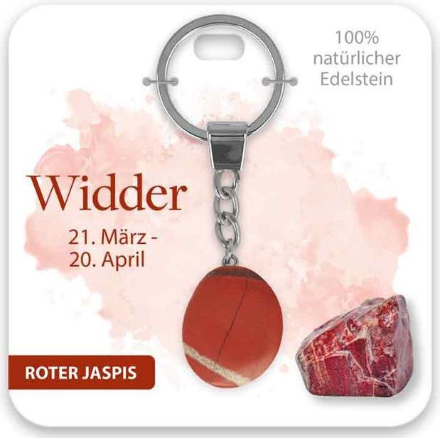 Produktbild BB Klostermannn Schlsselanhnger Edelstein Roter Jaspis Widder