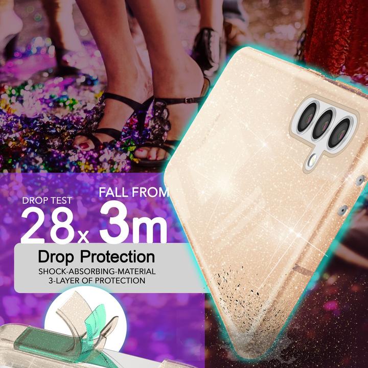 Actual product image Nalia Clear glitter silicone cover (Samsung Galaxy S24+)