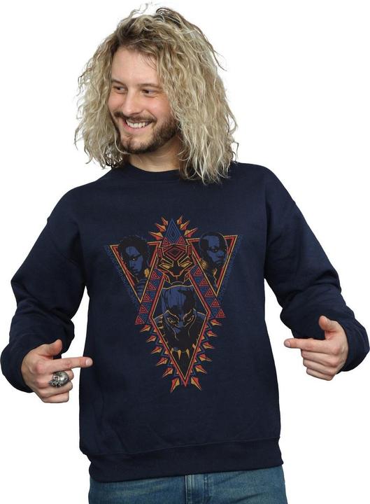 Immagine prodotto Felpa uomo Black Panther Tribal Heads in cotone (XL)