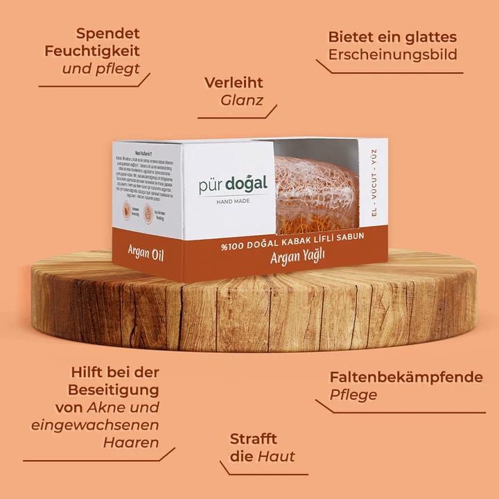 Produktbild Pür Doğal 100% Natürliche Kürbisfaser Seife mit Argan Öl 130gr