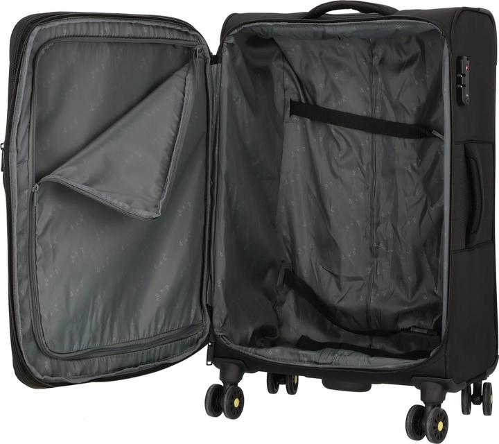 Immagine prodotto D&N Travel Line 9704 Set di valigie a 4 ruote, 3 pezzi con ripiegamento elastico (220 l, XL (da 115l))