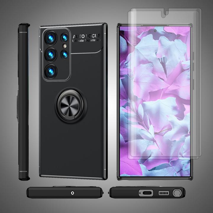 Produktbild Nalia Matte Ring Silikon Hülle mit 2x Displayschutz (Samsung Galaxy S23 Ultra)
