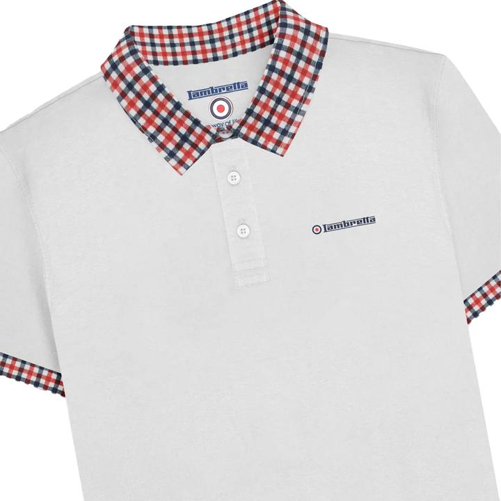 Actual product image Lambretta Mens SS25 Gingham Polo Shirt (S)