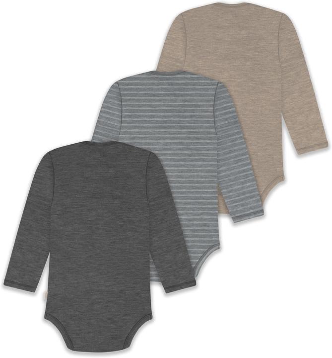Image du produit Normani Lot de 3 Body Mérinos Bébé manches longues "Auckland" - 9383 (86)