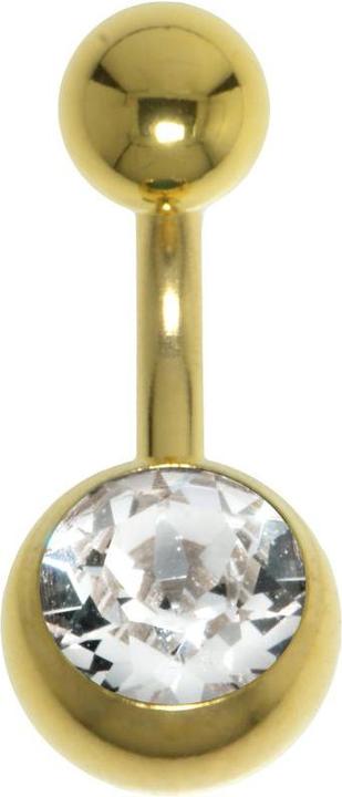 Actual product image Bijouteria Bellypiercing (Surgical steel 316L, Premium crystal, PVD coating (gold coloured))