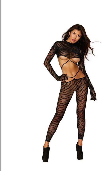Image du produit Dreamgirl Bralette et legging Diamond - One Size - Black (Taille unique)