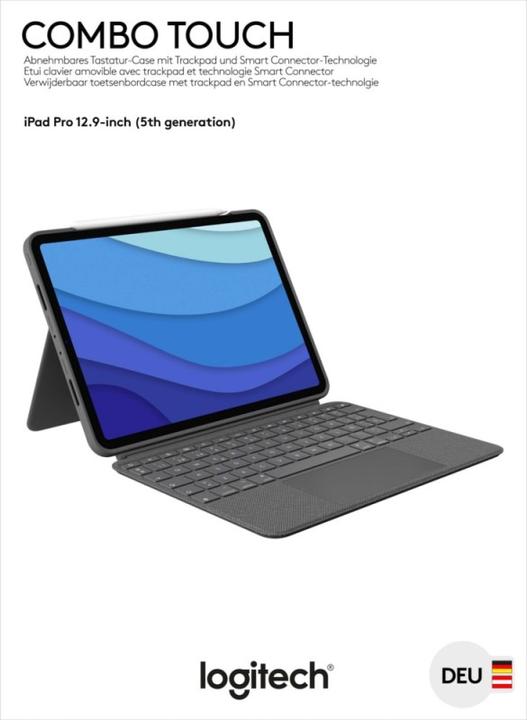 Produktbild Logitech Combo Touch (DE, iPad Pro 12.9 2021 (5. Gen), iPad Pro 12.9 2022 (6. Gen))