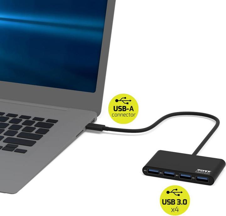 Actual product image Port Designs USB 3.0 hub (USB-A, 4 Ports)