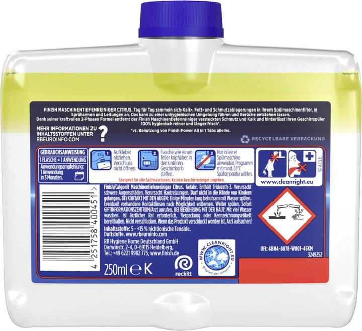 Image du produit Finish Nettoyeur de profondeur pour machines (Bouteille, 141 Cycles de lavage)