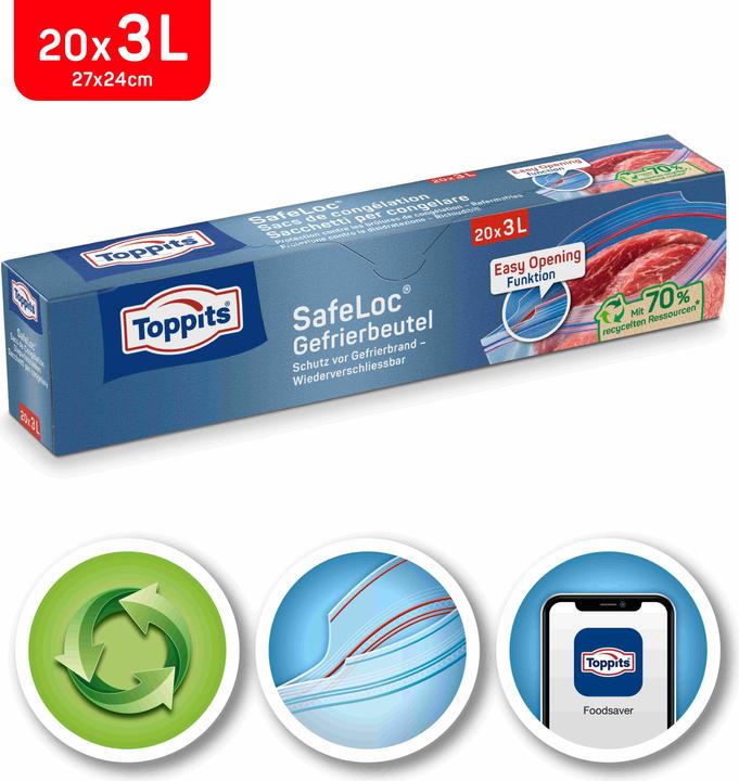 Image du produit Toppits Sac de congélation à double fermeture (20 x)