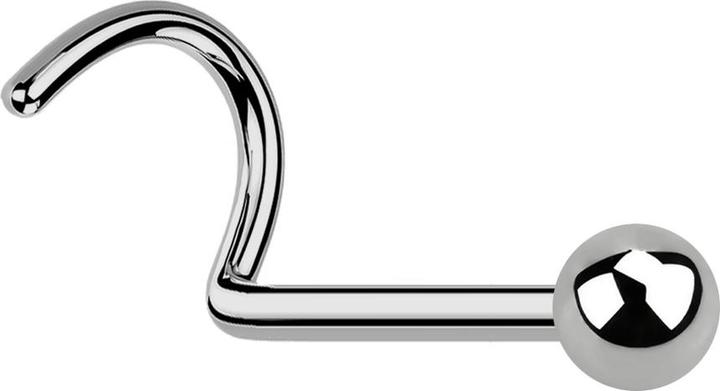Produktbild Star Piercing Steriler Nasenstecker gebogen silber mit Kugel (ohne Messing, Titan G23)