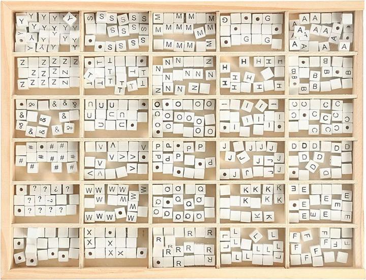 Produktbild Creativ Company Holz-Buchstabenperlen Weiss A-Z, 750 Stück.