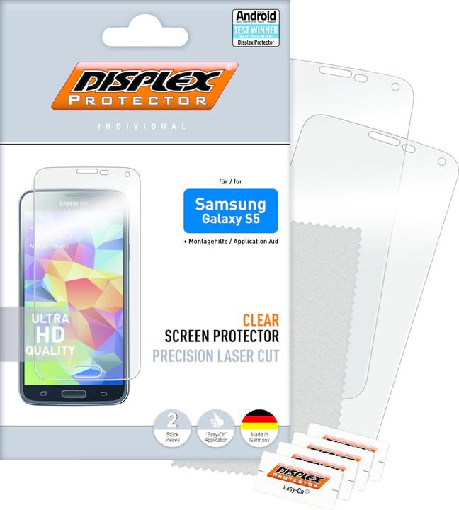 Actual product image Displex Easy-On Protector (2 Piece, Samsung Galaxy S5)