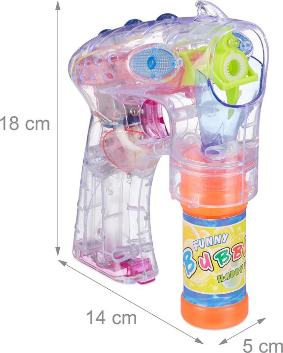 Actual product image Relaxdays LED Soap Bubble Gun