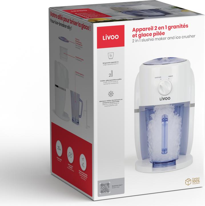 Produktbild Livoo 2-in-1 Slush- und Crushed-Ice-Maschine (EU-Stecker)