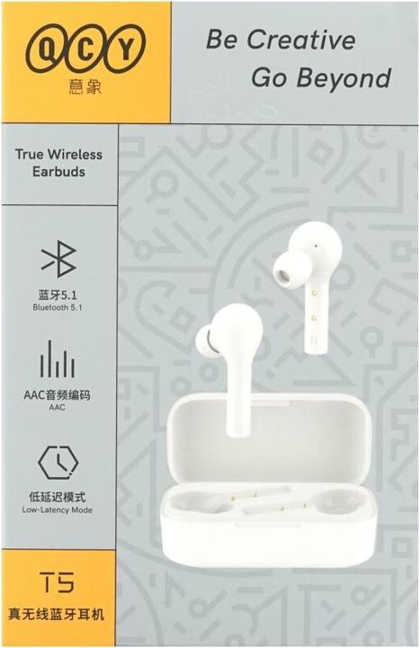 Actual product image QCY T5 TWS Bluetooth Earphones V5.0 (white) (NC, 25 h, Wireless)