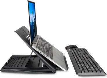 Actual product image Hamlet Tiramisu Notebook Stand. Universal Notebook Stand with Wireless Keyboard and Mouse