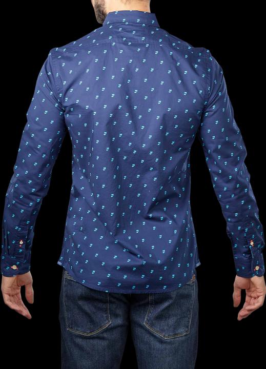 Actual product image Scotch & Soda Ditsy Printed Poplin Shirt Long Sleeve Blue (L)