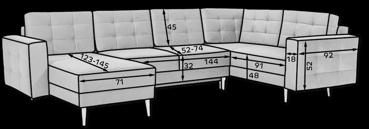 Produktbild ELTAP Asgard U (5-Sitzer, Bettsofa, Wohnlandschaft)