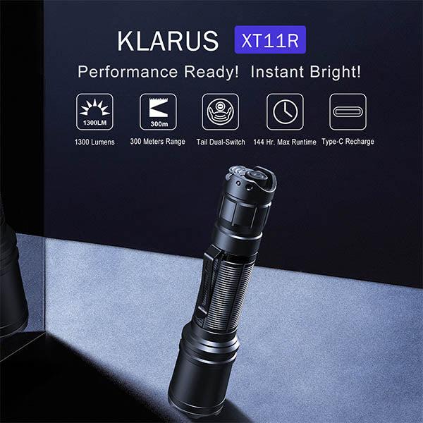 Actual product image Klarus XT11R, 1,300 lumens (14.60 cm, 1300 lm)