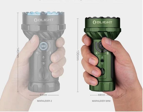 Actual product image Olight Marauder Mini green LED torch Long range IPX8 waterproof (7000 lm)