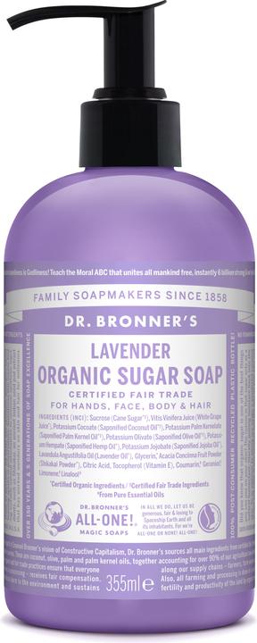 Immagine prodotto Dr. Bronner's Sapone di zucchero biologico alla lavanda 355 ml (355 ml)