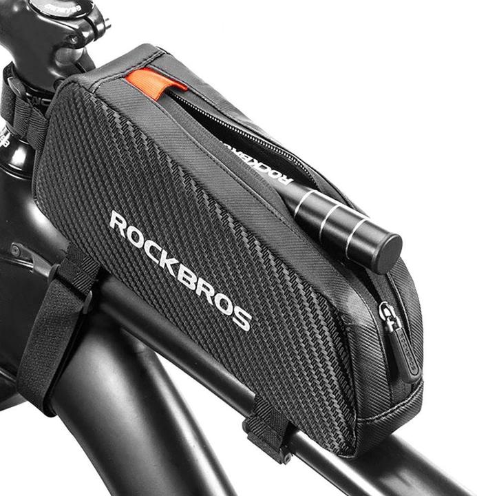 Produktbild Rockbros 039BK bicycle frame bag 1 l with braid - black (1 l, Rahmentasche)