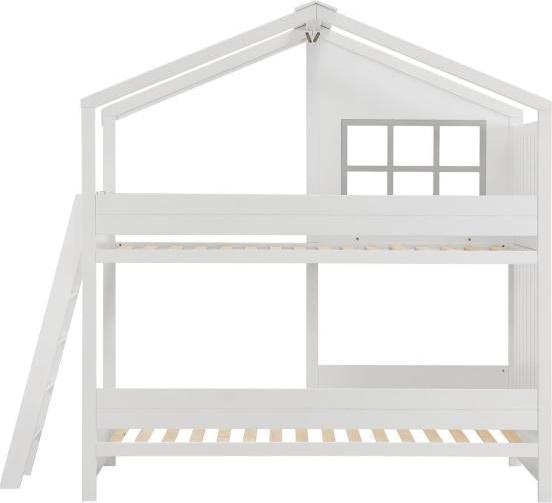 Actual product image Juskys Children's loft bed dream house with roof & ladder (90 x 200 cm)