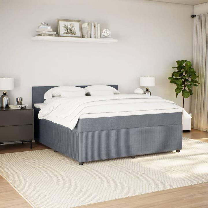 Actual product image VidaXL Bo x spring bed with mattress 180 x 200 cm velvet (180 x 200 cm, 180 x 200 cm)
