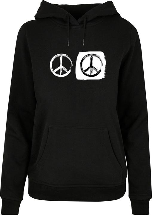 Actual product image Merchcode Ladies Peace - Double Peace Black Basic Hoody - 161625 (XS)