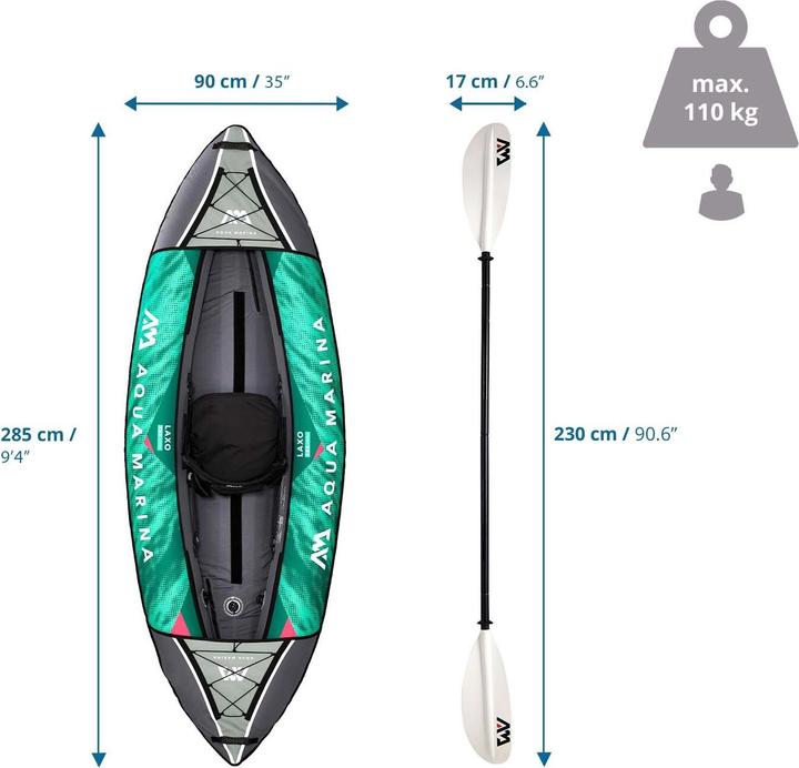 Image du produit Aqua Marina Laxo 285 Kayak (1 pers.)