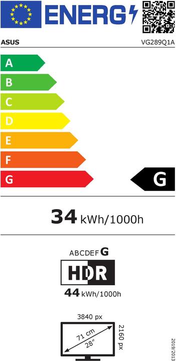 Energie-Label ASUS TUF Gaming VG289Q1A (3840 x 2160 Pixel, 28")