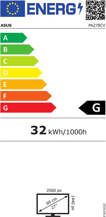 Energie-Label ASUS ProArt PA278CV (2560 x 1440 Pixel, 27")