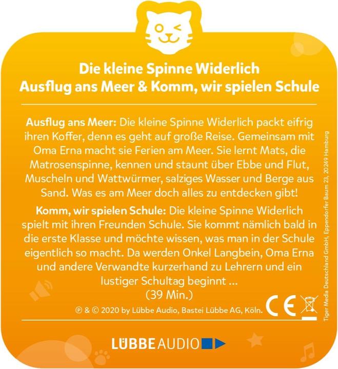 Produktbild Tigermedia tigercard - Die kleine Spinne Widerlich - Zwei Geschichten (Ausflug ans Meer & Komm, wir spielen Sch