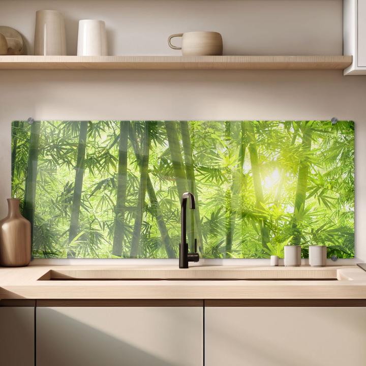 Actual product image Trenddeko Sunshine in bamboo forest - panorama (50 x 120 cm)