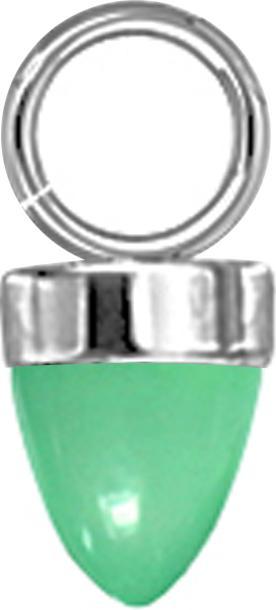Produktbild Star Piercing Anhänger silber ein Kegel Glas grün (Glas, ohne Messing, Chirurgenstahl 316L)