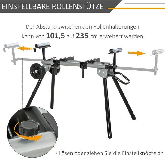 Image du produit Swisshandel24 Support pour scies à onglets Table de travail pour scies à onglets et radiales Support pour scies à (73 cm, 245 cm)