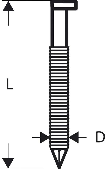 Bosch Professional Zubehör D-head strip nail SN34DK 90R, 3.1 mm, 90 mm, blank, grooved