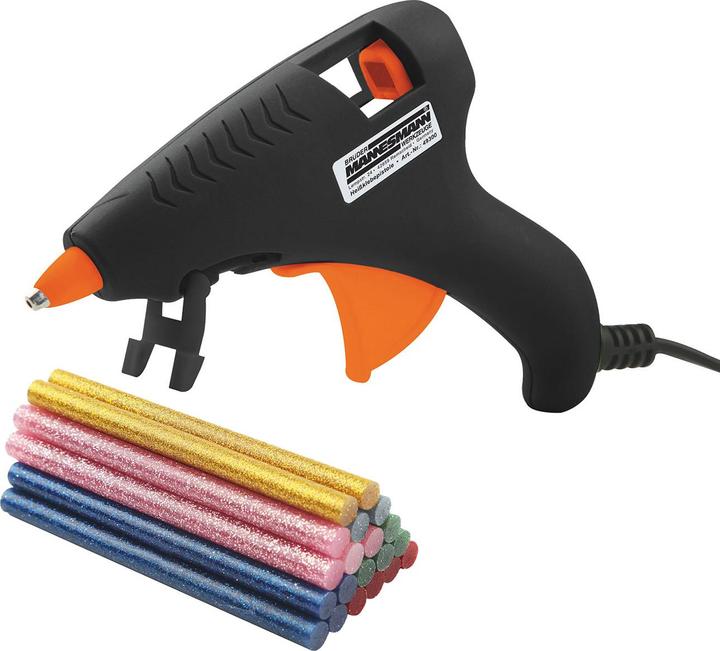 Mannesmann Heissklebepistole mit 20 bunten Glitzer-Sticks