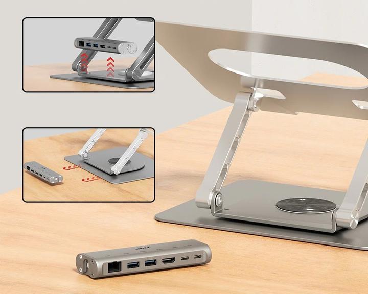 Immagine prodotto Unitek PODSTAWKA POD LAPTOP + HUB USB-C HDMI 1.4 4K PD 100W (USB-C, 1 Porti)
