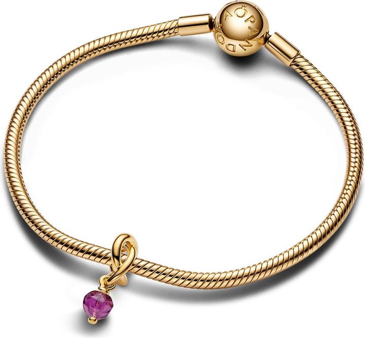 Actual product image Pandora Moments birthstone February (Sterling silver, Metal gold-plated in 14K)