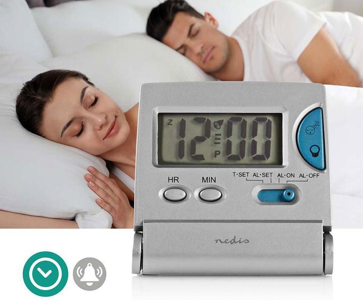 Produktbild Nedis Digital-Schreibtisch-Wecker | Hintergrundbeleuchtung LCD-Anzeige | 1.7 cm | Backlight | Faltba