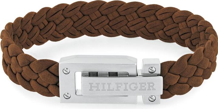 Produktbild Tommy Hilfiger Flat Braided Leather Armband (19 cm, Edelstahl, Leder)