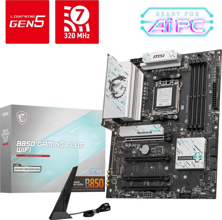 Produktbild MSI B850 GAMING PLUS WIFI (AM5, AMD B850, ATX)