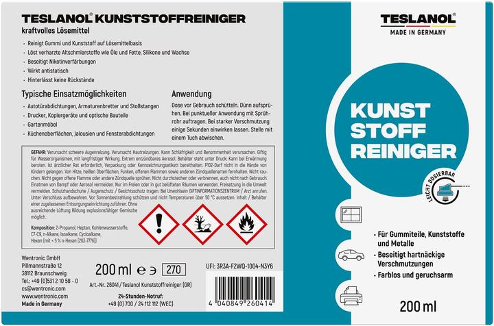 Energy Label Teslanol Rubber cleaner