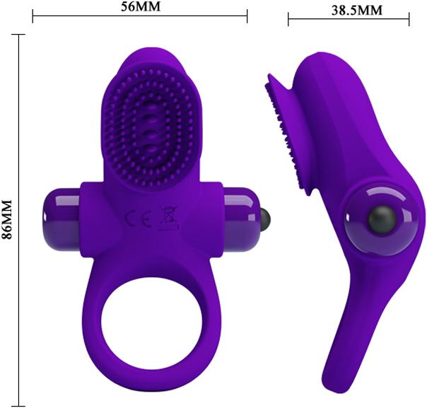 Produktbild Pretty Love Vibrieren Penisring mit PerineumStimulator (5.60 cm)