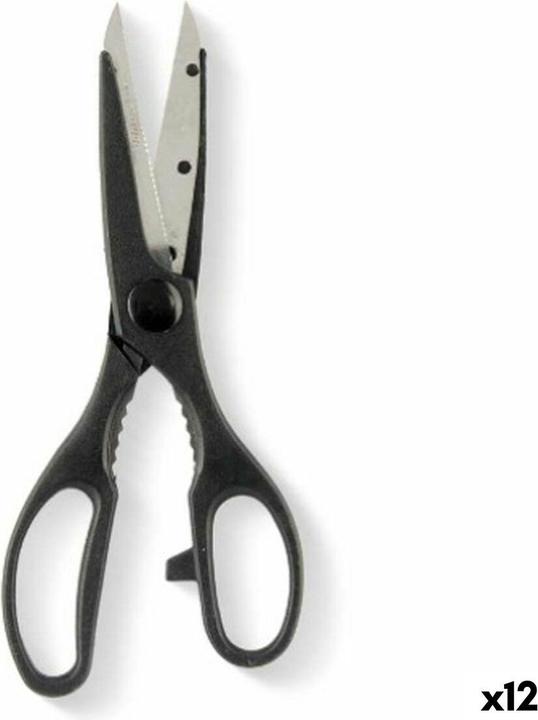 Kinvara Schere Schwarz Silberfarben Edelstahl 7,5 x 21 x 1 cm (12 Stück) (157.50 cm)