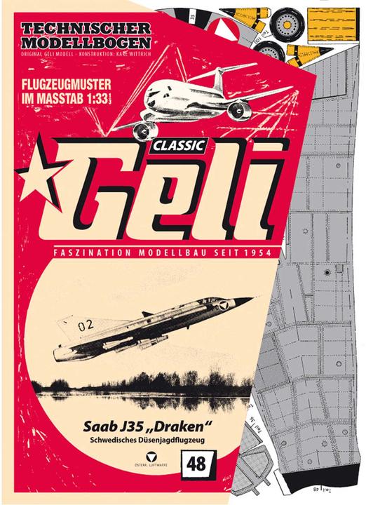 Produktbild Geli saab draken kartonmodell