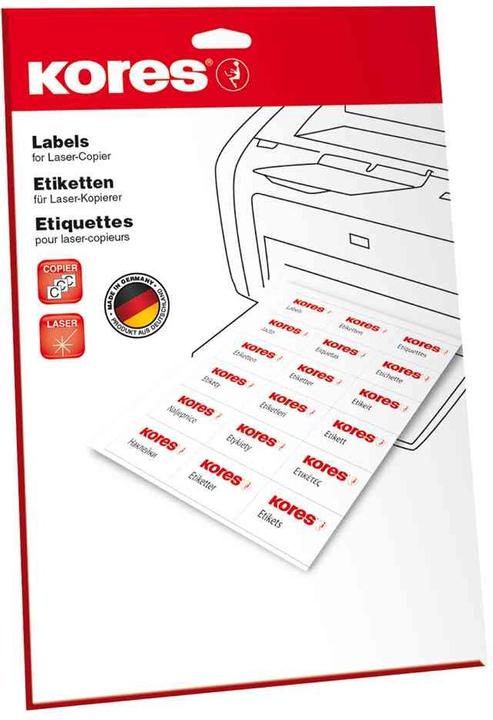 Produktbild Kores Folien-Etiketten, 45,7 x 21,2 mm, transparent UV-beständig, wetterfest, abriebfest, reissfest