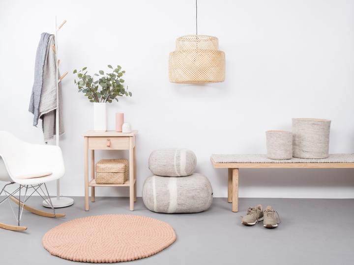 Immagine prodotto Myfelt Tappeto a sfere di feltro Merle rotondo (140 x 140 cm)